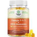 성인을위한 채식 오메가 3 Gummies - 채식 오메가 3 6 9 DHA Gummies for Brain Bone and Heart Health and Joint Support - Burpless Fish Free Plant 기반 보충 남성 여성
