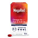 Megared Omega-3 물고기 & 크릴 기름 보충교재 900mg - MegaRed 진보된 4in1, 60 softgels, 2x 더 Omega-3, 심장, 합동, 뇌 및 눈 보충교재, 빨강, 60 조사
