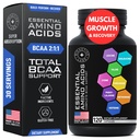 여자 & 남자를 위한 근본적인 아미노산 보충교재 - 모든 9개의 BCAAs를 가진 근육 성장을 위한 Vegan BCAA 아미노산 복합체 정유 - 진보된 운동 힘 & 회복 공식 - 120 EAA BCAA 알약