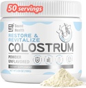 인간을 위한 Colostrum 보충교재 분말 - Gut 건강을 위한 유기 Bovine Colostrum 보충교재, 머리 성장, 아름다움 및 면역 지원 - Unflavored (50의 서빙)