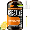 Creatine Monohydrate, 근육 질량을 위한 액체 Creatine, 힘, 글루텐, 부트 & 내구시간 - 가수분해한 교원질 & Trehalose를 가진 여자와 남자를 위한 Creatine - 120 ml Creatine HCl (레몬 풍미)