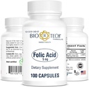 Bio-Tech Pharmacal Folic 산 (5mg, 100 조사)