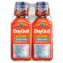 Vicks DayQuil Severe 찬 & 유출 액체 약, 두통을 위한 주간 기복, 간결한 목, Minor Aches & 고통, 가슴 혼잡, Stuffy 코, Nasal 혼잡, Sinus 압력, & 기침, 2x12oz