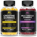 EFFECTIVE NUTRA 크레아틴 Monohydrate Gummies 90ct & 설탕 자유로운 우유 이틀 Gummies 90ct