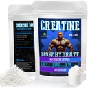 HERBALICIOUS 크레아틴 Monohydrate Micronized 분말 – 힘, 힘 및 성과를 위한 서빙 당 5g – Unflavored, 비 GMO 공식 – 100 서빙, 500g
