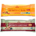 Infinity Greens 번들, 1 박스 그린 슈퍼 푸드 바 (12 팩), 1 박스 유기농 비타민 C 스낵 바 (12 팩)