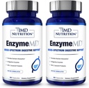 1MD 영양 EnzymeMD - 소화 효소 보충 - 의사 공식화 | 18 식물 기반 효소 - 가스 및 부유 지원 | 120 캡슐 (2 팩)