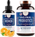 WINDSOR BOTANICALS 질 Probiotics와 액체 철 보충교재 여성 건강 지원 뭉치