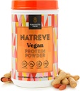 Natreve Vegan Protein Powder - 25g Plant Probiotics 및 아미노산이있는 단백질 분말 - 글루텐 무료 땅콩 버터 파르페, 18 서빙