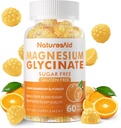 마그네슘 글리세린 Gummies 1000mg - 비타민 D, B6, Calm Mood & Sleep Support - 60 오렌지 Gummies -1 팩을 가진 설탕 무료 마그네슘 칼륨 보충교재