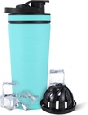 얼음 셰이커는 스테인리스 셰이커 병을 격리했습니다 | 26oz, Mint | 30+ 시간 동안 찬 |는 강선전도에 교반기를 가진 컵을 격리했습니다 | 단백질 셰이커, 물, 스무디, 칵테일을 위한 무취 자유로운 병
