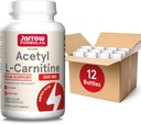 Jarrow 공식 Acetyl L 카르니틴 500 mg의 규정식 보충교재, 뇌 건강 및 산화 방지제, 120 Veggie 캡슐, 120 일 공급 (12의 포장)를 위한 아미노산 지원