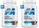 근육 이익, 성장 호르몬, 비 GMO, 글루텐 자유로운, 20g 단백질 + 4.3g BCAA, 세겹 초콜렛, 1.8 lbs (2의 포장)를 위한 MuscleTech 잔디에 의하여 먹인 Whey 단백질 분말
