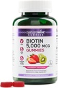 NatureWise Biotin Gummies - 건강한 머리, 피부 및 강한 손톱 지원 - 비타민 B7 5000mcg - 자연 아름다움 - Strawberry-Kiwi 맛 - Vegan, Non-GMO, 글루텐 무료 - 60 Count[30 Day Supply]