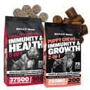 Bully Max Vitality Dog Chews and Puppy Soft Chews Bundle for Total Support with Puppies and Adult Dogs - 면역, 관절, 피부, 코트, 소화 및 개발 지원 포함