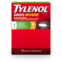 Acetaminophen 325mg, Guaifenesin 200mg & Phenylephrine HCl 5mg, 비 Drowsy Pain Reliever, Expectorant & Nasal Decongestant, 2개의 ct의 50 여행 팩을 가진 Tylenol Sinus Severe 주간 모자