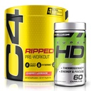 C4 Ripped & SuperHD, Thermogenic 번들, C4 Ripped Pre 운동 분말, Cherry Limeade 30 서빙 + SuperHD Capsimax 및 녹차 추출물, 60 서빙