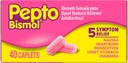 Nausea, Heartburn, Indigestion, Upset Stomach 및 Diarrhea, 편리한 형태로 5 증상 빠른 완화를위한 Pepto Bismol 캡슐, 40ct