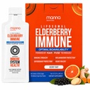 Manna 비타민 Evolved Liposomal Elderberry 면역 패킷, 비타민 C, D 등 - 성인, 어린이를위한 매일 면역 지원 - 설탕 무료, Real Elderberry Extract, Syrup, Travel-Friendly, 15 Pack