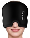 ONLYCARE 편두통 구호 모자,Soothing 편두통 가면,Upgraded 무취 젤 얼음 머리 포장, 뜨겁고 찬 치료, 긴장과 긴장을 위한 FSA-HSA Eligible 두통 얼음 팩 (검정)