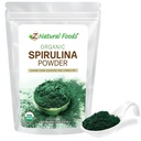 Z 자연적인 음식 유기 Spirulina 분말 - 100% 순수한 Spirulina, 아미노산을 가진 영양성 파란 녹색 조류 Superfood, 15x beta Carotene - Smoothies, 요구르트, 조리법, 1개 lb에서 혼합