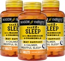 MASON NATURAL Eazzzy Sleep with Magnesium & Chamomile - 자연 수면 보조, Calmer Restful 수면 지원, 60 정제 (패키지 3)