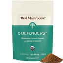 Real Mushrooms 5 Defenders Mushroom Complex - Chaga, Shiitake, Maitake, Reishi, Turkey Tail Mushroom Blend의 기능성 버섯 추출물 - 베타 글루칸과 웰니스 지원 - 45 서빙