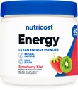 Nutricost Energy Complex (Strawberry Kiwi) (60 인분) - 청정 에너지 분말, 300g 규정식 보충교재