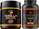 Gorilla Mind Pre Workout (Strawberry Kiwi) + 프리미엄 Whey Protein (Chocolate) - 연료 최대 결과를위한 종합 스택