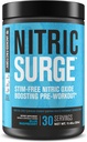 Jacked Factory Nitric Surge Stim Free Pre Workout Powder - Caffeine-Free Nitric Oxide Supplement w/Con-Cret Creatine, L Citrulline, & GlycerSize Glycerol - 블루 라즈베리, 30 서빙