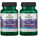 Swanson 프리미엄 브랜드 추가 강도 아연 Picolinate - 바디 Preferred Form Immune Health Capsules - 캡슐 당 50mg - 60 캡슐, 2 팩