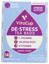 VitaCup, Relax & Chill w/Chamomile, L-Theanine, Valerian Root & B Vitamins, Caffeine Free Single Serve Wellness Tea Sachet Bag, 14캐럿의 허브 티백