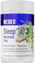 Weider Melatonin KSM-66 Ashwagandha, Magnesium, Lavender, Lemon Balm, Chamomile, Valerian 및 Passionflower 추출물, 호르몬 및 약물 - 무료, Non-Habit 성형, 120ct