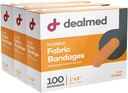 Dealmed Sterile 유연한 직물 접착제 붕대 - 1x3 인치 - 100 / 박스 - 3 박스 - Breathable 응급 처치 스트립 팩 - 의료, 응급 키트 및 클리닉을위한 부드러운 스트레치 상처 패치