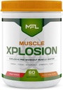 MFL 근육 Xplosion | 사전 운동 | 0 설탕 | 스테비아로 덮여 | All-Natural | 60 인분 (Fruit Punch)