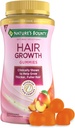 Nature 's Bounty Hair growth Gummies for Supporting thicker, Biotin, Silicon & Arginine, Peach Mango 풍미가있는 Fuller Hair - 글루텐 무료, Lactose, Sodium 또는 Fish, 60 Count / 30 서빙 없음