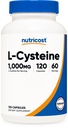 Nutricost L-Cysteine 1000mg, 120 캡슐 - 비 GMO, 글루텐 무료 보충, 캡슐 당 500mg