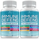 1개의 면역 방어 지원, 아연 50mg, 비타민 C Elderberry Vit D3 5000 IU, Turmeric Curcumin & Ginger, Echinacea를 가진 면제 비타민 보충교재 승압기에서 8 - 아이 성인 (2 팩)를 위한 알레르기 기복