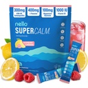 Nello Supercalm는 음료 혼합, 라즈베리 레몬, L Theanine, Ksm-66 Ashwagandha, 마그네슘 글리세라이드, 비타민 D 3, Relaxation & Focus, No Sugar, Non GMO, On the Go, 20 Ct에 대한 보충제를 분말