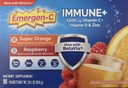 Emergen-C Immune+ 1000 mg 비타민 C + 비타민 D & 아연, (슈퍼 오렌지 60 Ct/Raspberry 30Ct) 90 패킷