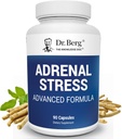 Dr. Berg의 Adrenal Stress Advanced Formula - Stress, Mood 및 Energy Support에 대한 Adrenal 지원 보조제 - Adrenal Supplements - Ashwagandha와 Cortisol Manager - 90 캡슐