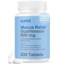 Curist Guaifenesin 600 mg 확장 릴리스 정제 (200 염료 무료 태블릿) - 기대 Mucus Relief, 일반적인 Guaifenesin 600 mg, (Bulk Pack)