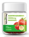 Nature 's Key Ashwagandha Gummies, 3000mg 비타민 D2, 스트레스, Calm Mood 및 Cognition, 남성 및 여성, 딸기 맛 (60 개)에 대한 높은 효능 Ashwagandha 뿌리 추출물