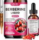 Berberine 보충교재 액체 하락 - Ceylon Cinnamon, Bitter Melon, Immune를 위한 Gymnema Sylvestre, 소화 체계 & 심장 건강, 자연적인 딸기 풍미, 2 Fl Oz를 가진 Berberine HCL 1500mg