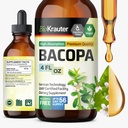 BIO KRAUTER Bacopa Monnieri 보충교재 액체 - 뇌 지원 Brahmi - 알콜 & 설탕 자유로운 액체 Bacopa 허브 하락 4 Fl.Oz.