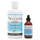 울트라 실버® 콜로이드 실버 | 500 PPM, 32 Oz (946mL) | 미네랄 보충 | True Colloidal Silver - 4 oz Dropper Bottle(Empty) 포함!