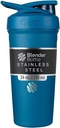 BlenderBottle Strada 셰이커 컵은 철사 Whisk, 24Ounce, 파란을 가진 스테인리스 물병을 격리했습니다