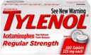 TYLENOL TABS REG/STR 100 6 팩