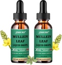 (2 팩) Lungs에 대한 Mullein 드롭 - Mullein 잎 추출물 - 영국에서 만든 - Tincture Support Respiratory Health,Lung Detox,Bronchial Cleanse - Mullein Tea보다 5X Stronger, Pills
