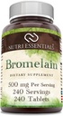 Bromelain 500 mg 240 정제 보충 | Non-GMO | 글루텐 프리 | 미국에서 제작